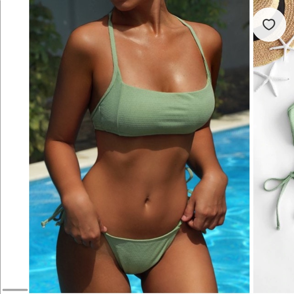 ZAFUL Square Textured Tie Side Bikini